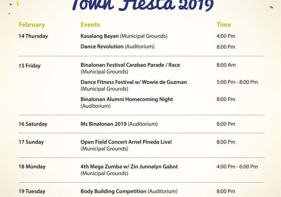 Binalonan Town Fiesta 2019